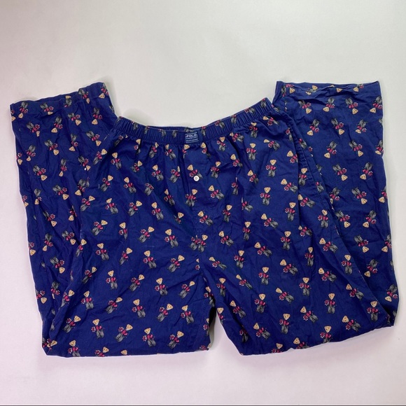 Vintage Polo Ralph Lauren Bear Blue Pants Pajamas - Picture 5 of 8